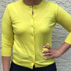 J Crew Chartreuse Clare Cardigan size M